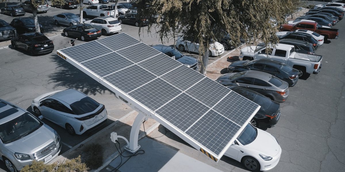Solar Charging Station in the Parking Lot